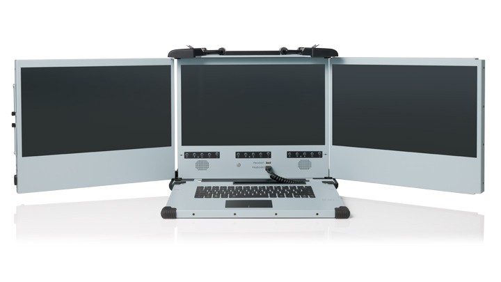MilPAC III Triple Display Workstation 3 Monitors Open